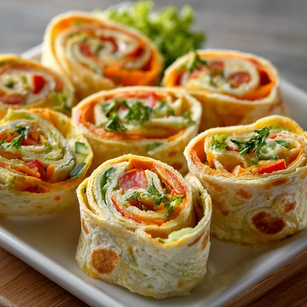 A plate of food with a variety of wraps.