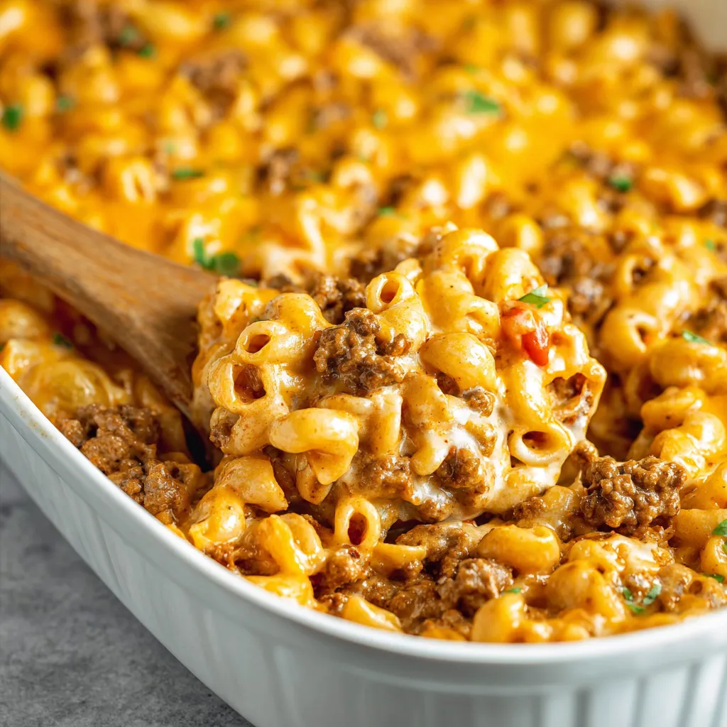 A white bowl filled with macaroni and meat.