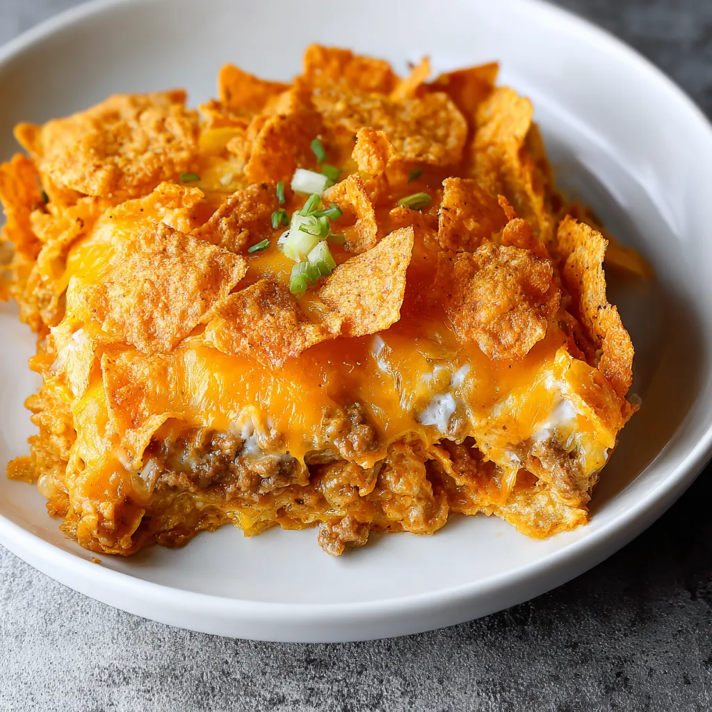 A plate of nachos with cheese and green onions.