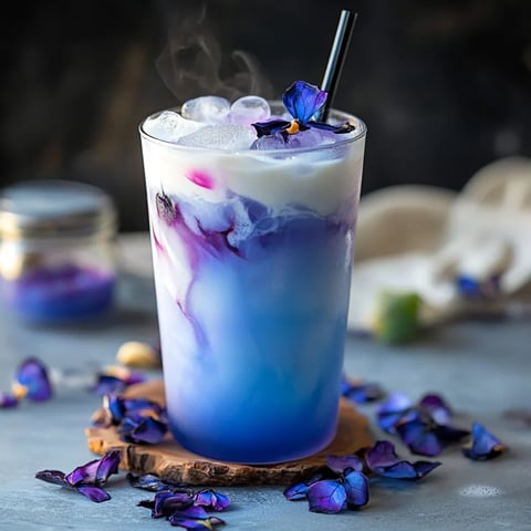 Cool Blue Latte with Butterfly Pea