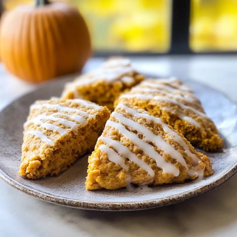 Pumpkin Scones drizzled with Maple Glaze