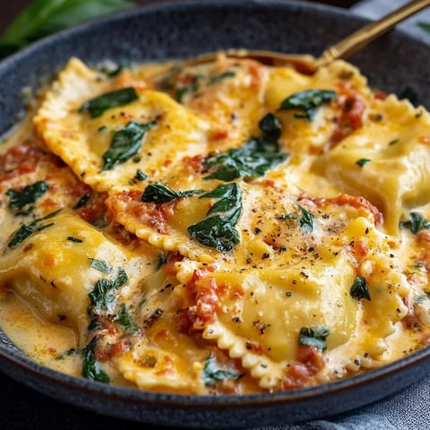 Easy Weeknight Creamy Tuscan Ravioli