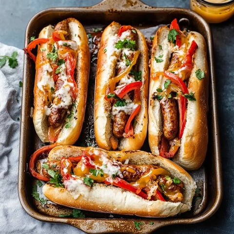 Sheet Pan Italian Sausage Heros with Honey Mustard